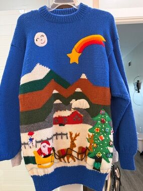 Andina Vintage - Blue Holiday Sweater